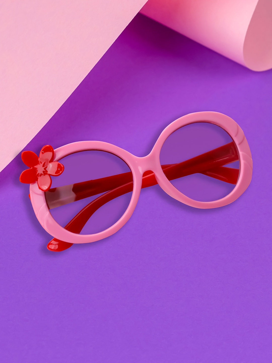 

Spiky Kids Purple Lens & Pink Oval Sunglasses with UV Protected Lens 1508_Pnk_Red