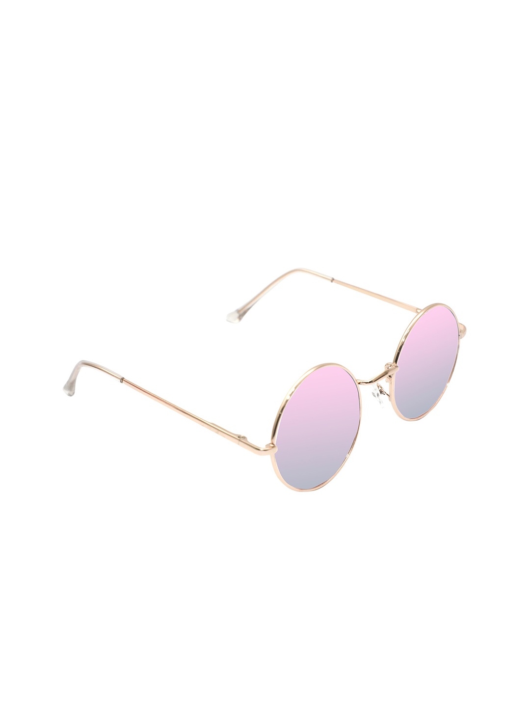 

Spiky Unisex Kids Pink Lens & Gold-Toned Round Sunglasses with UV Protected Lens