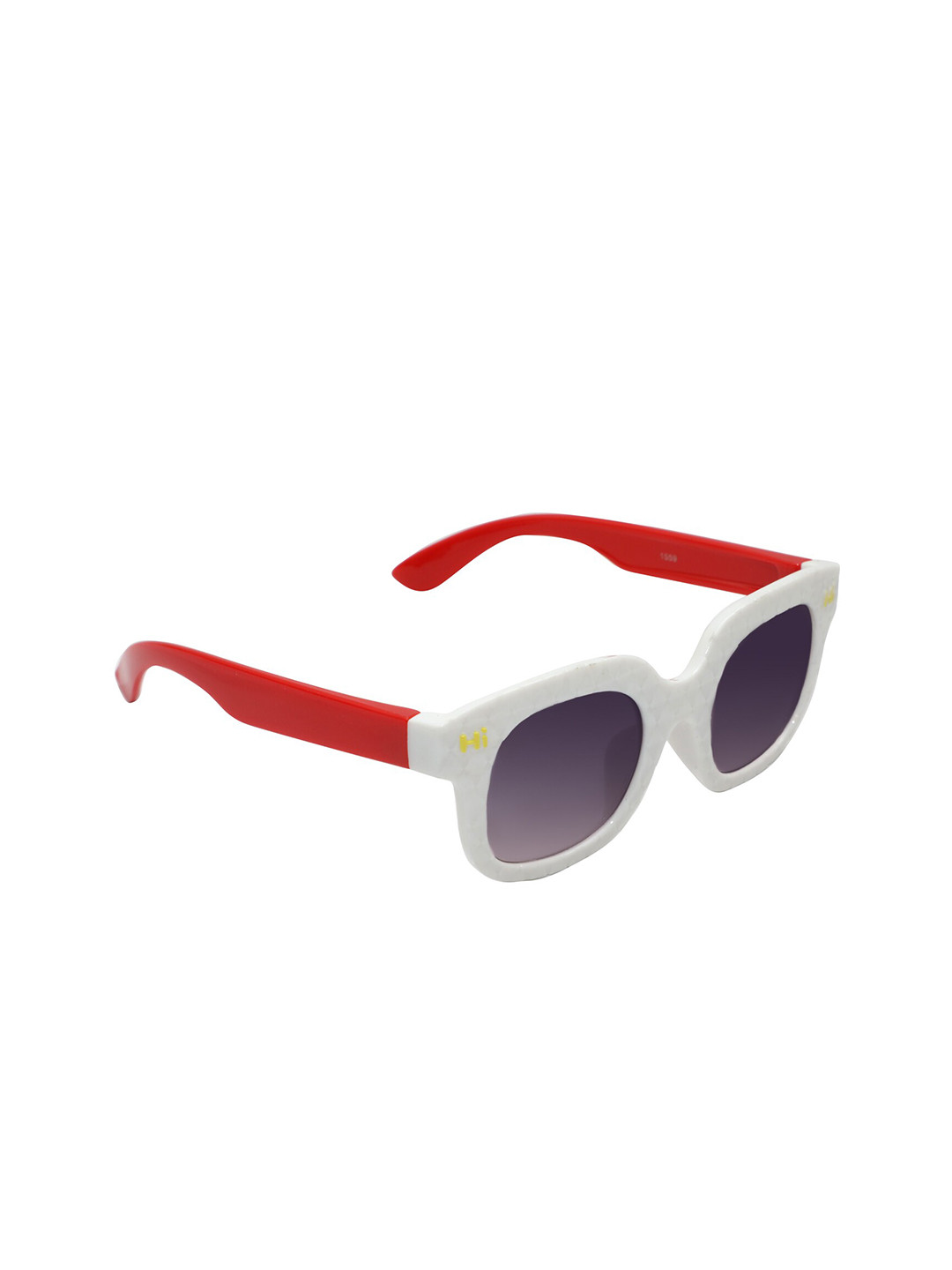 

Spiky Unisex Kids Purple Lens & White Square Sunglasses with UV Protected Lens Hi_Wht_Red