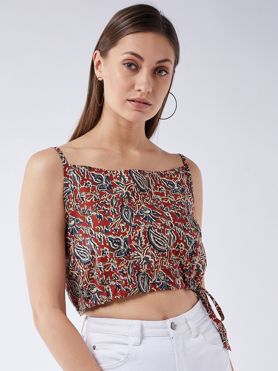 

InWeave Maroon A-Line Crop Top