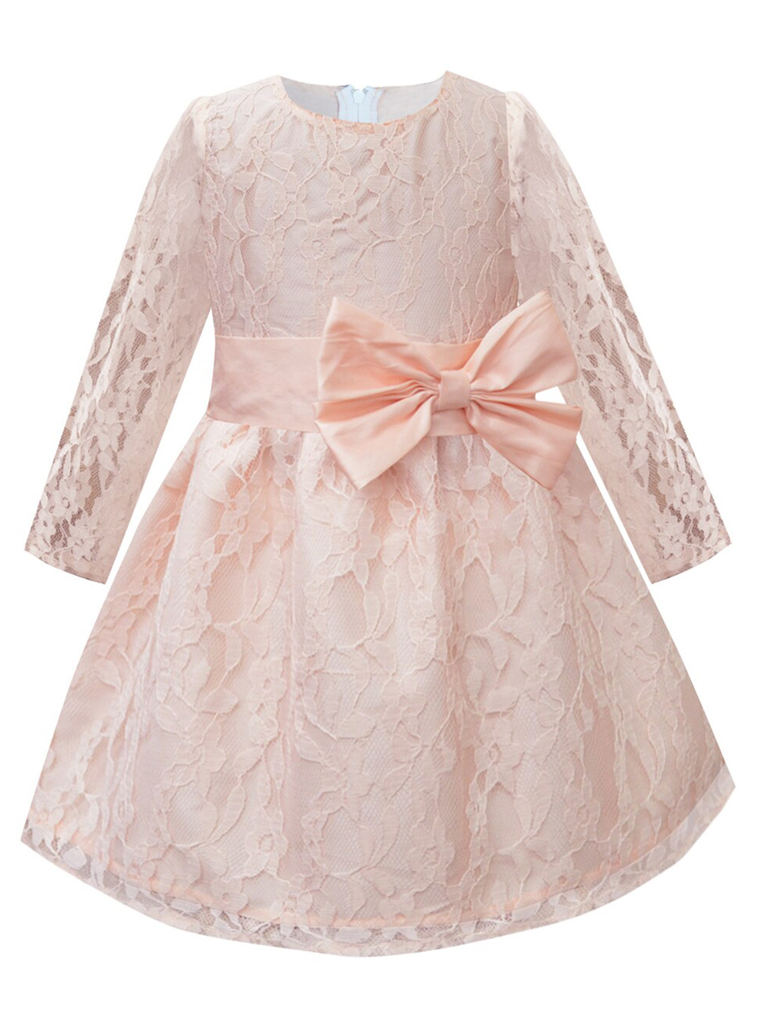 

A T U N Peach-Coloured Lace Dress