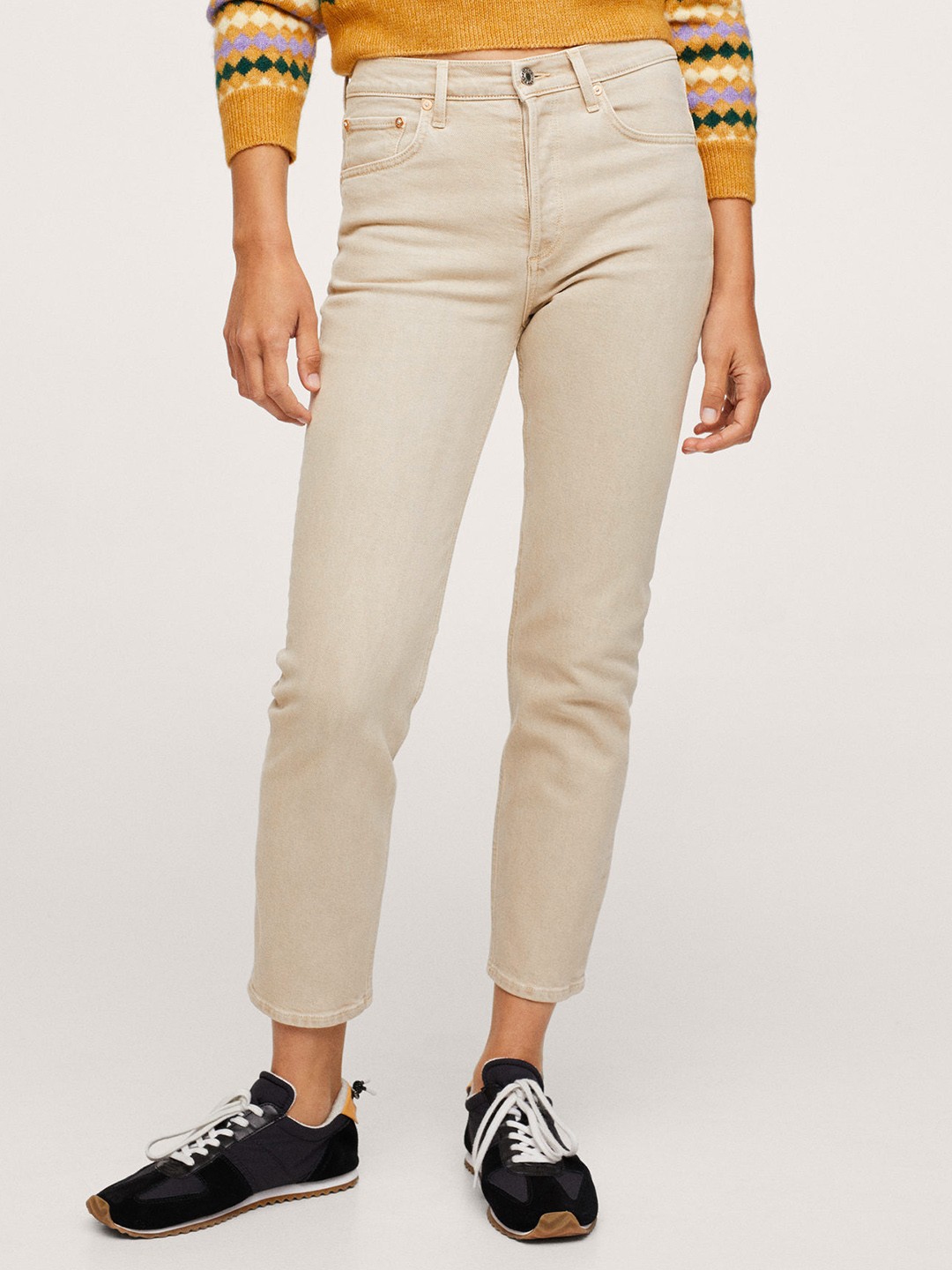 

MANGO Women Beige Slim Fit Stretchable Jeans