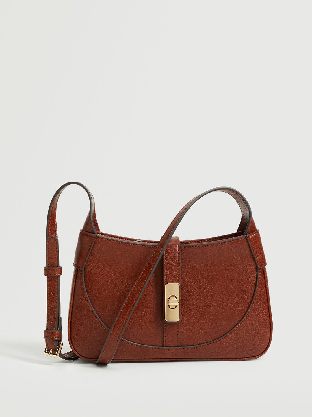 

MANGO Brown Solid Sling Bag