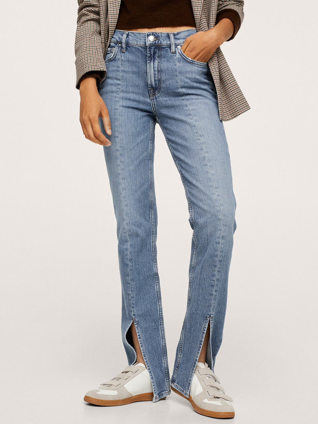 

MANGO Women Blue Flared High-Rise Stretchable Jeans