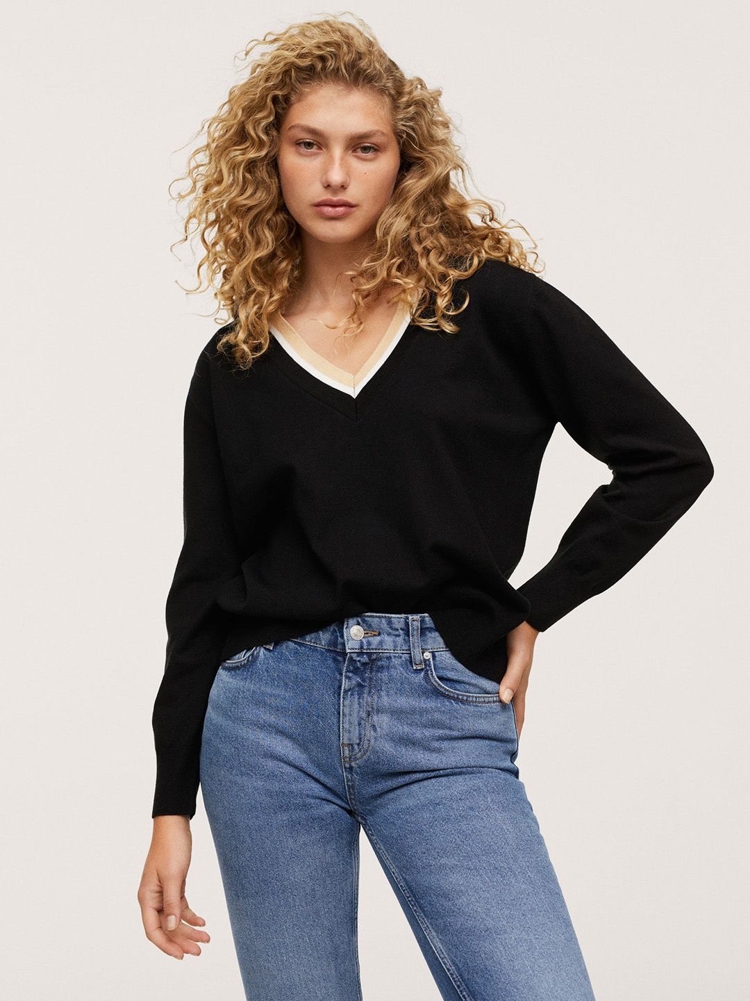

MANGO Women Black HONESTY SWEATER Pullover