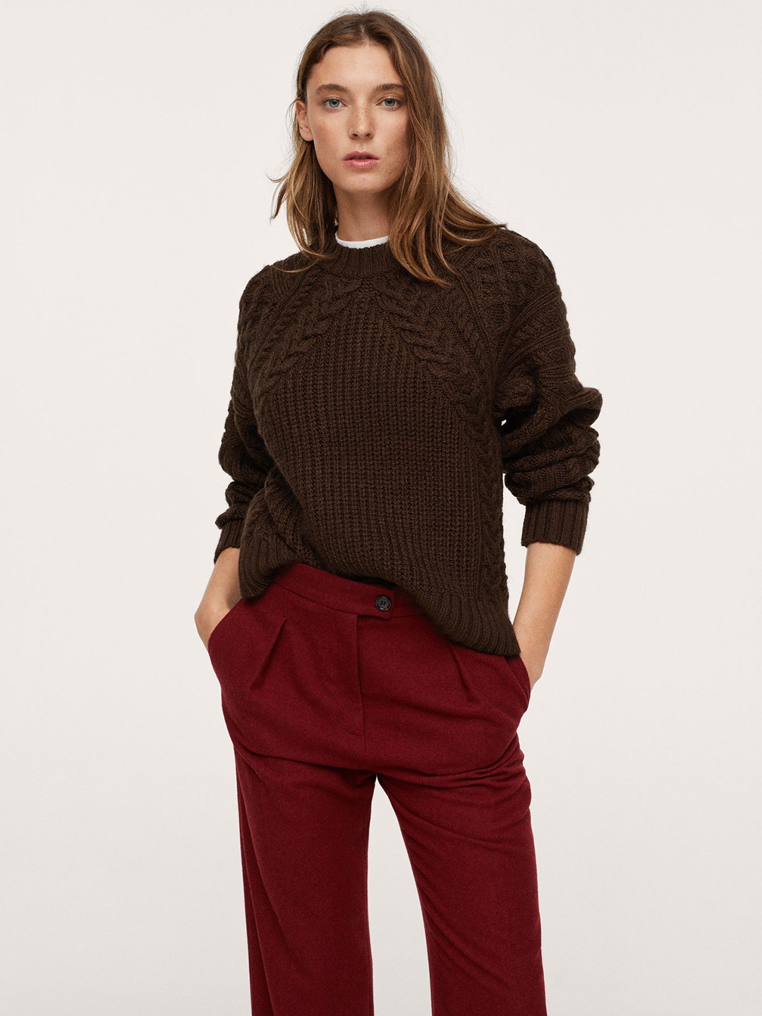 

MANGO Women Burgundy CHILLI SWEATER Pullover