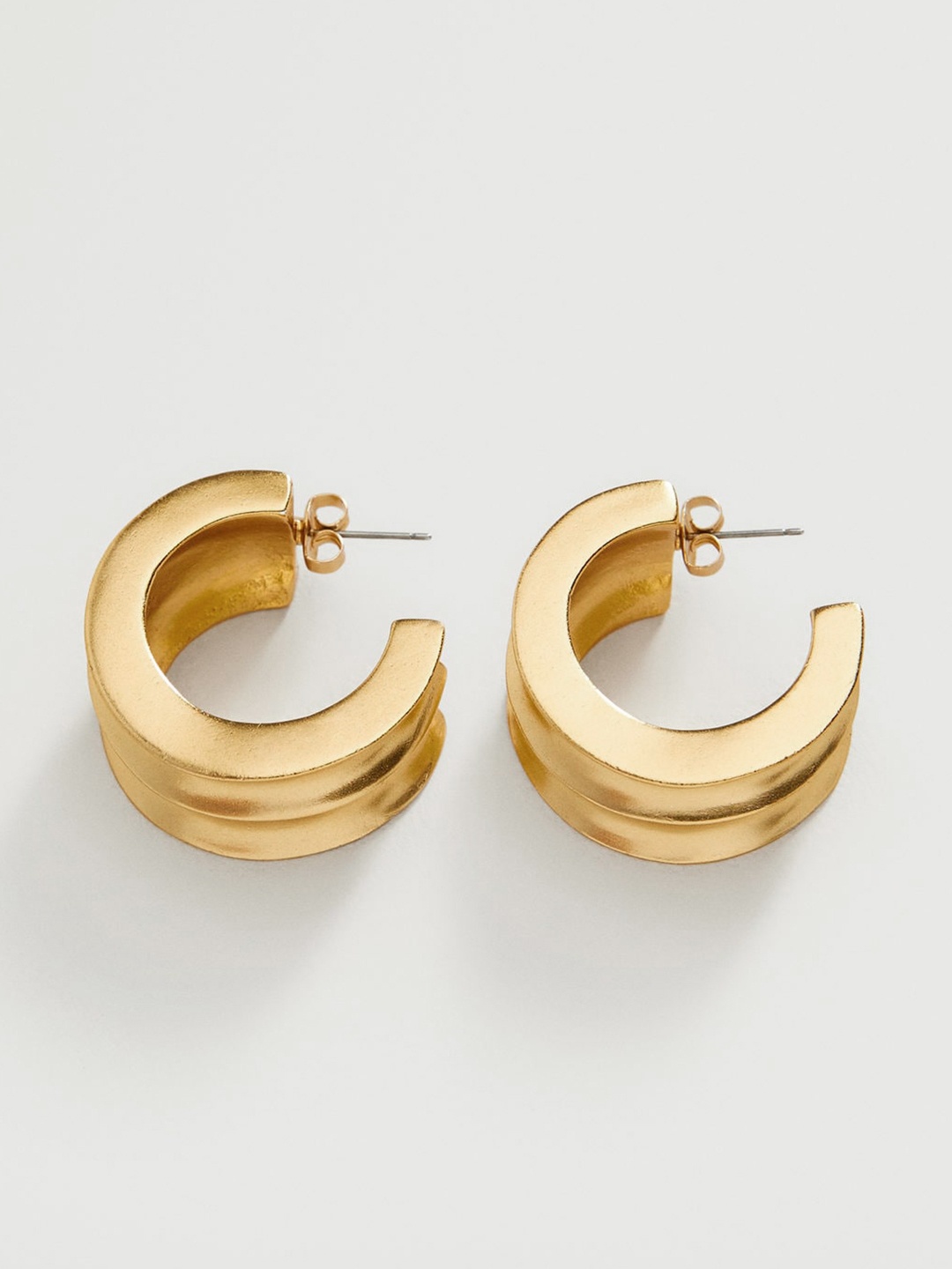 

MANGO Gold-Toned Circular Half Hoop Earrings