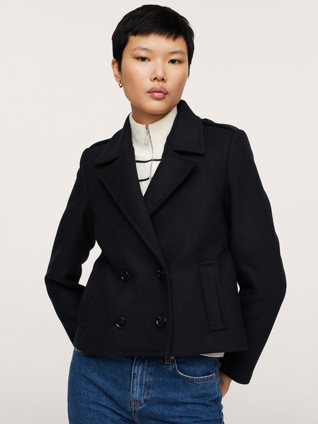 

MANGO Women Black COLE Tailored Jacket
