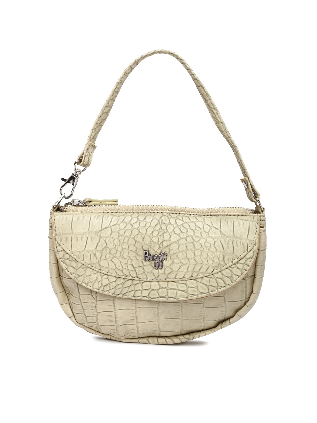 

Baggit Women Beige Croc-Textured Clutch