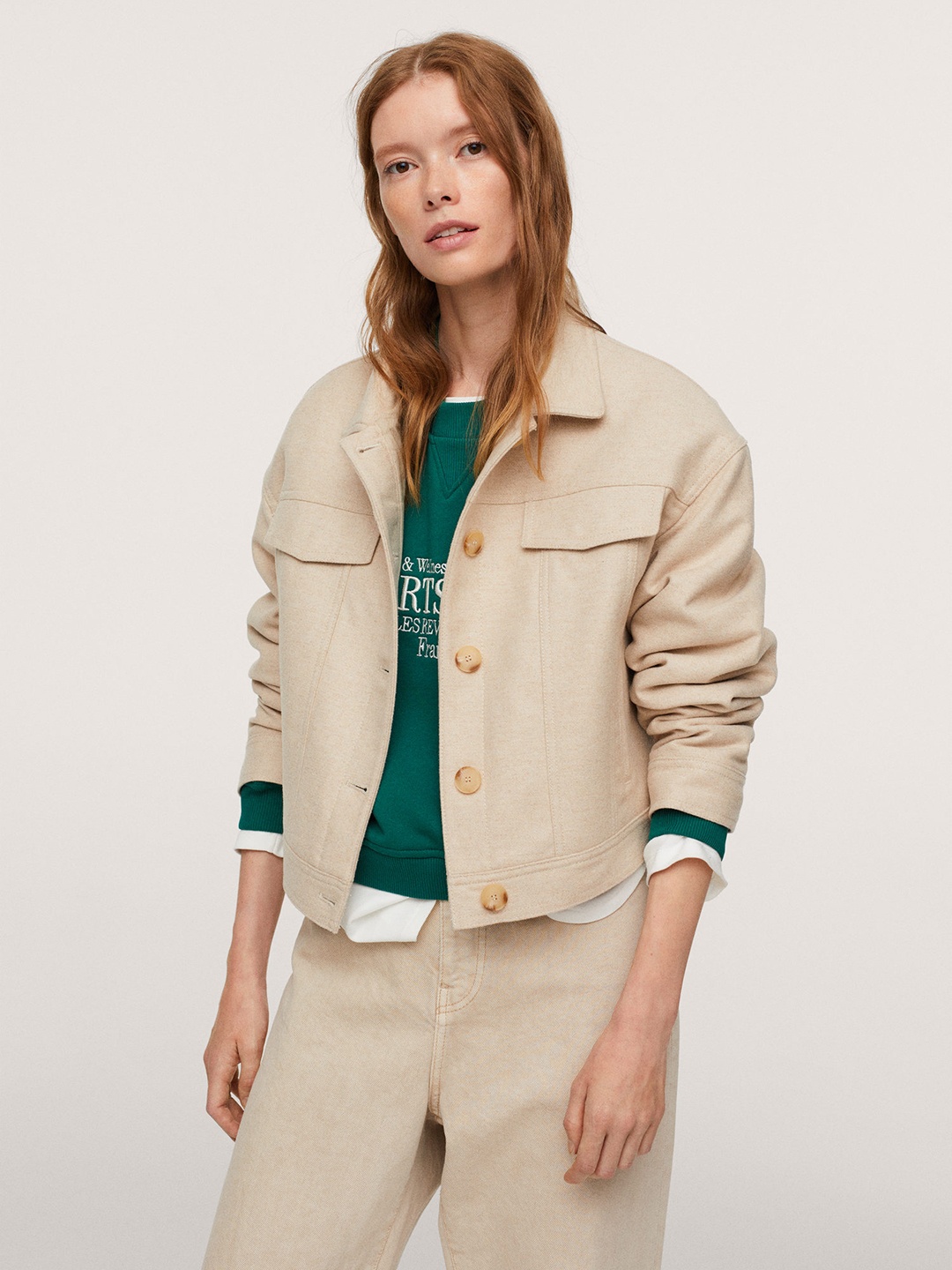 

MANGO Women Off White BLAU Tailored Jacket
