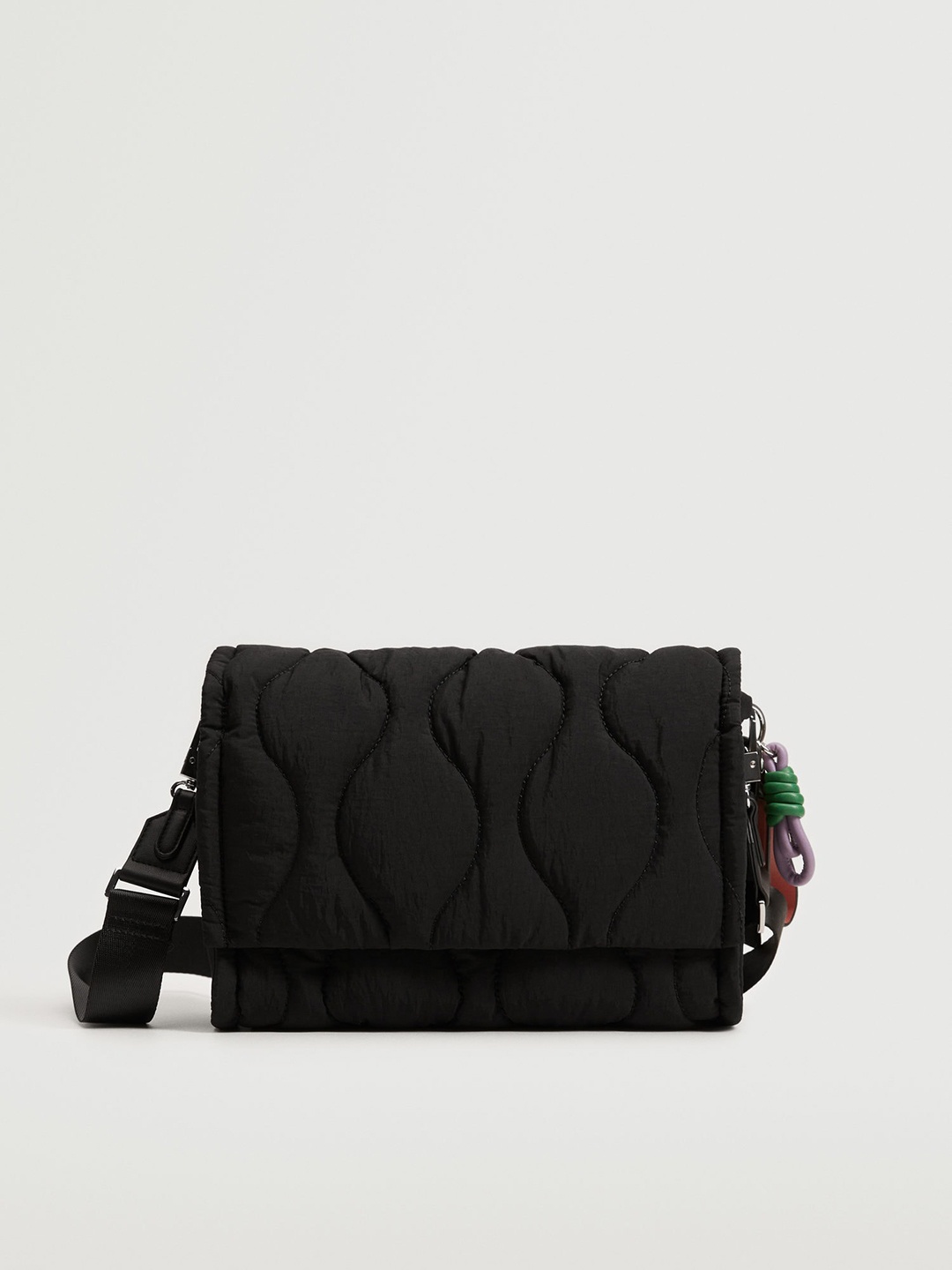 

MANGO Black Quilted Sling Bag
