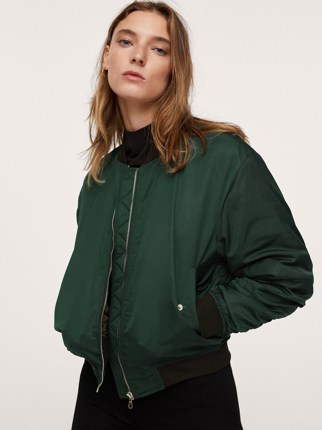 

MANGO Women Green Padded Jacket