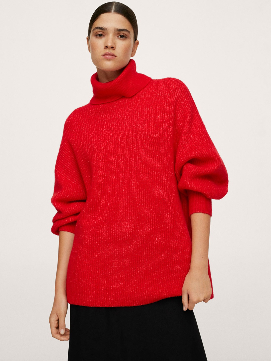 

MANGO Women Red Solid Pullover