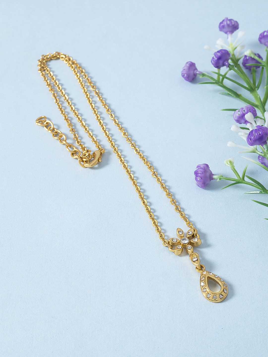 

Golden Peacock Gold-Toned Pendant With Chain
