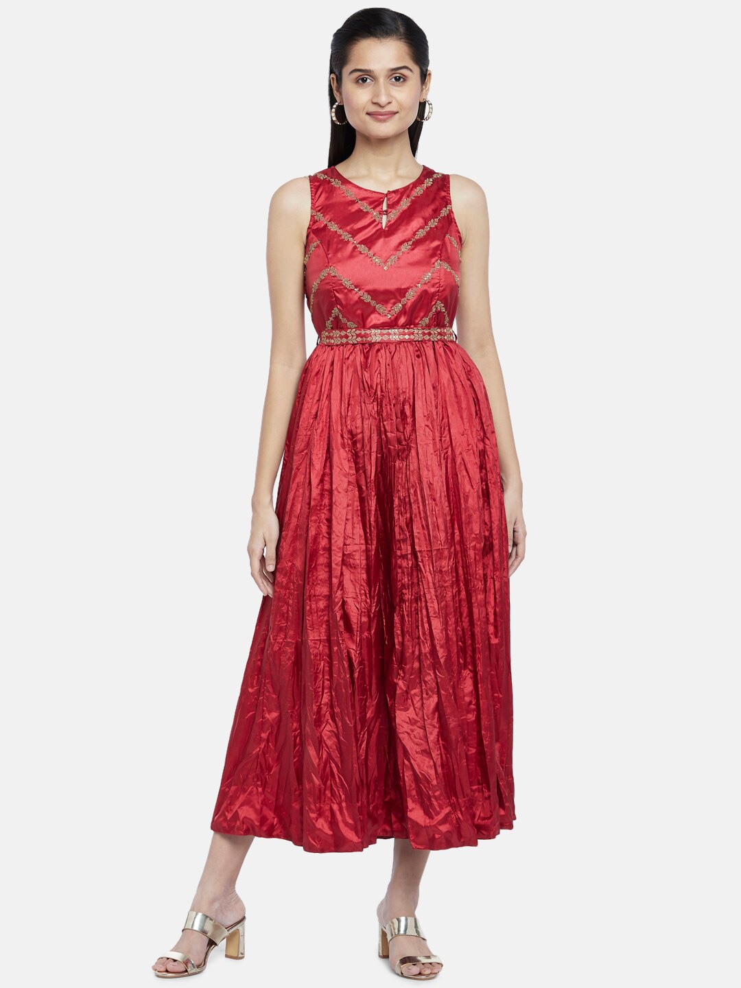 

RANGMANCH BY PANTALOONS Red Midi Dress