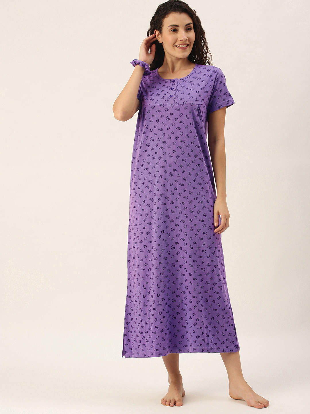 

Slumber Jill Violet Printed Maxi Nightdress
