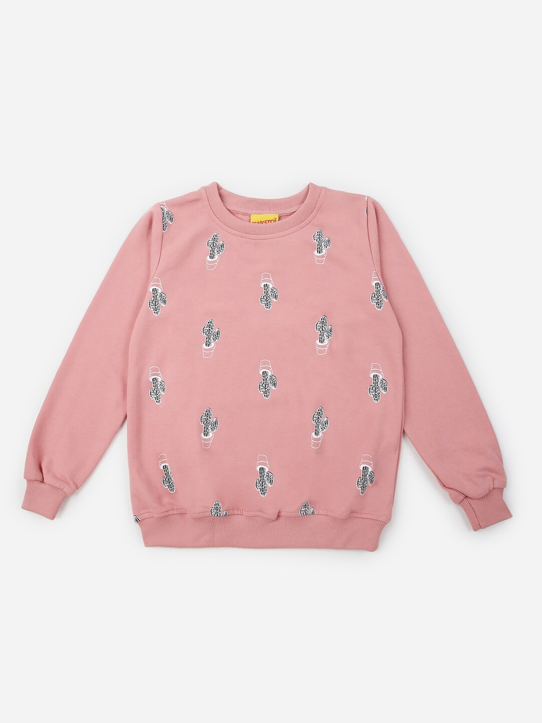 

Punkster Girls Pink Printed Sweatshirt