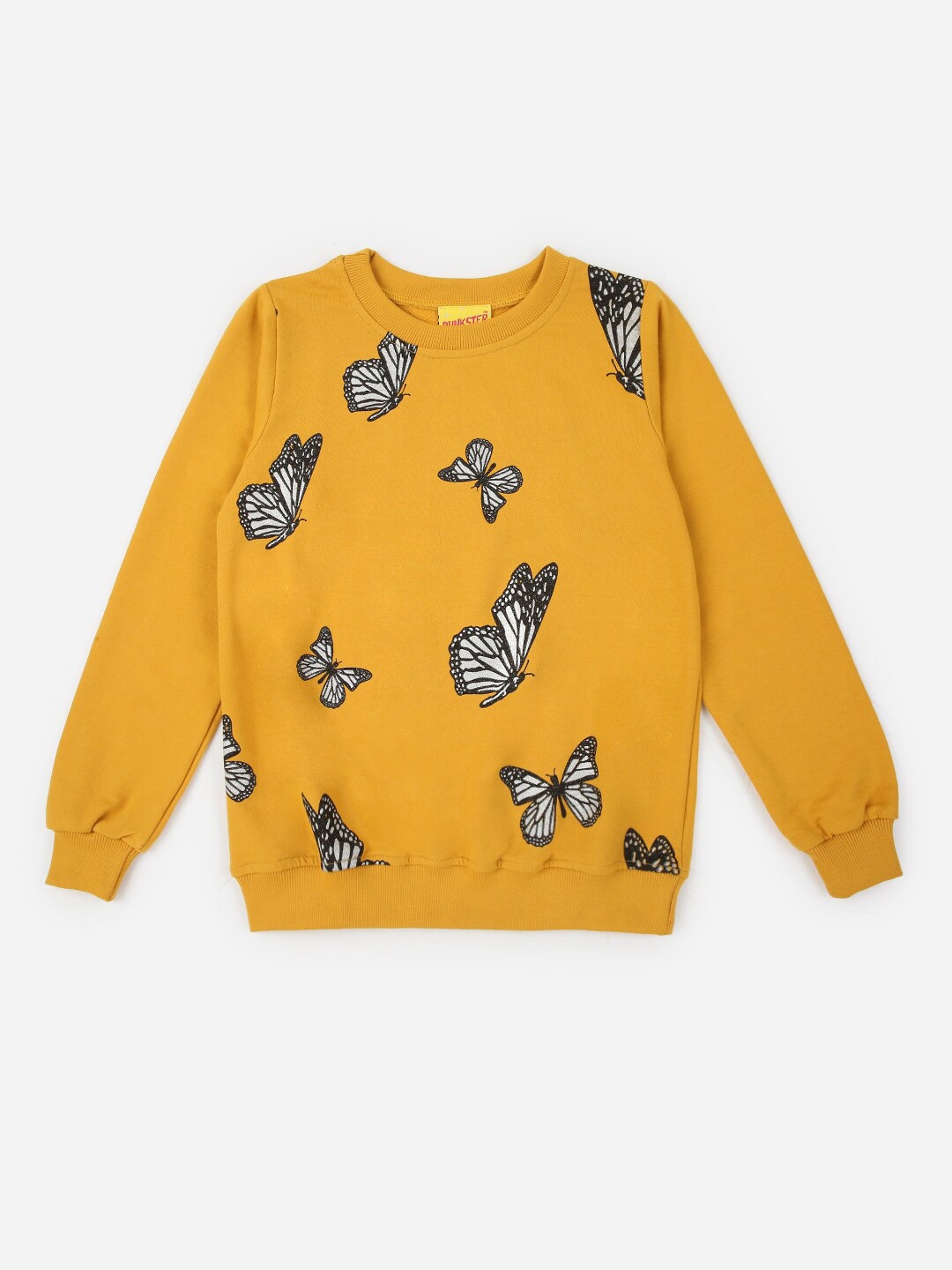 

Punkster Girls Mustard Printed Sweatshirt