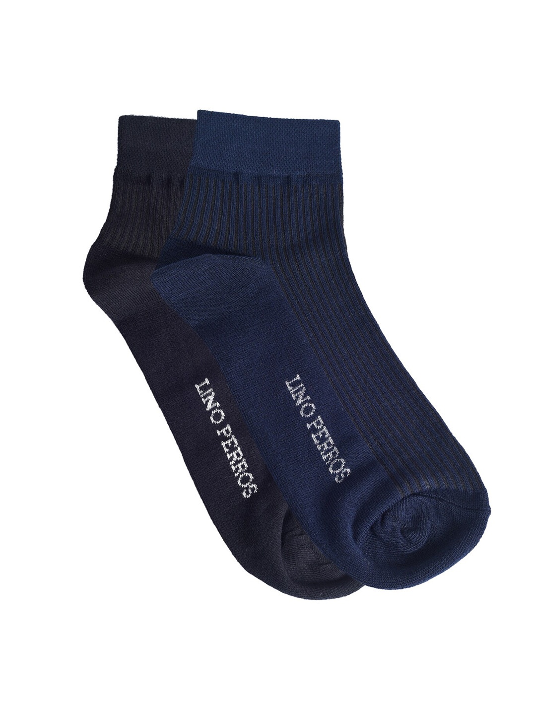 

Lino Perros Men Pack Of 2 Above Ankle Length Cotton Socks, Navy blue