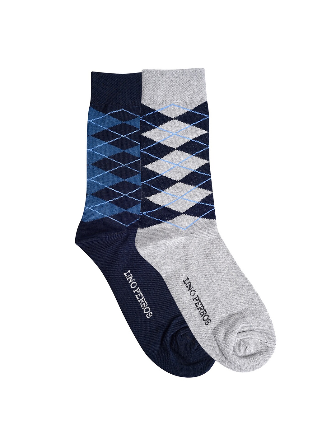 

Lino Perros Men Pack Of 2 Patterned Calf-Length Socks, Black