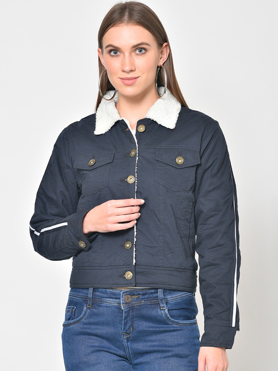 

PERFKT-U Women Navy Blue Lightweight Antimicrobial Tailored Jacket