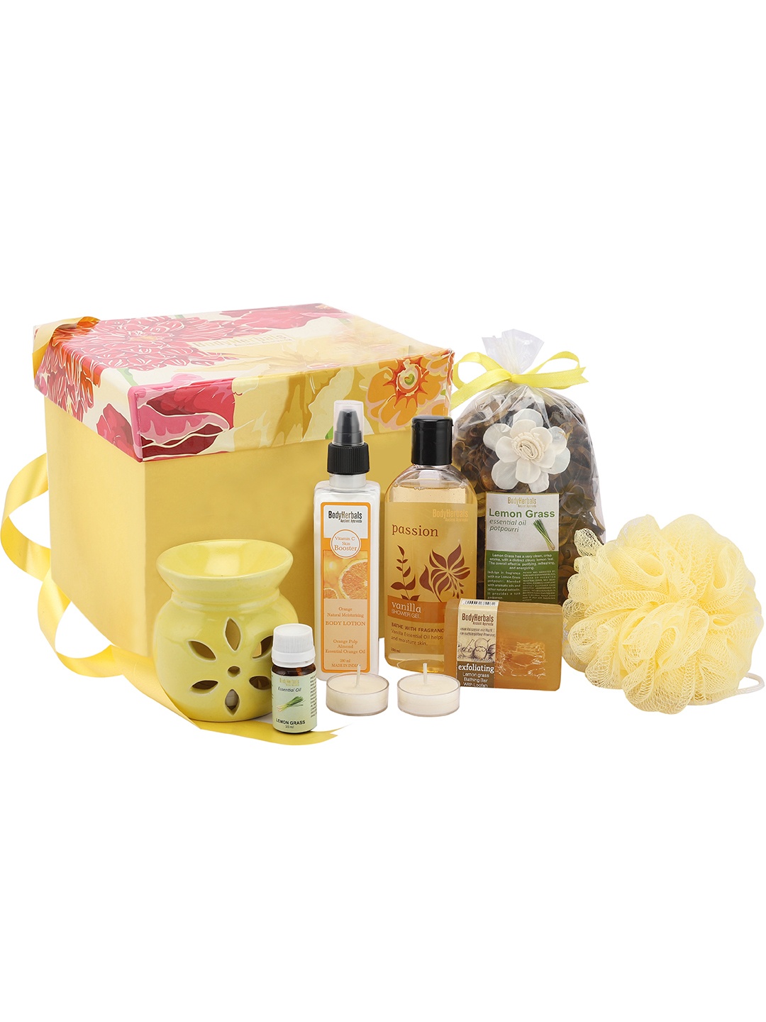 

BodyHerbals 8 Pcs Bath & Body Beautiful Day Gift Hamper, Yellow