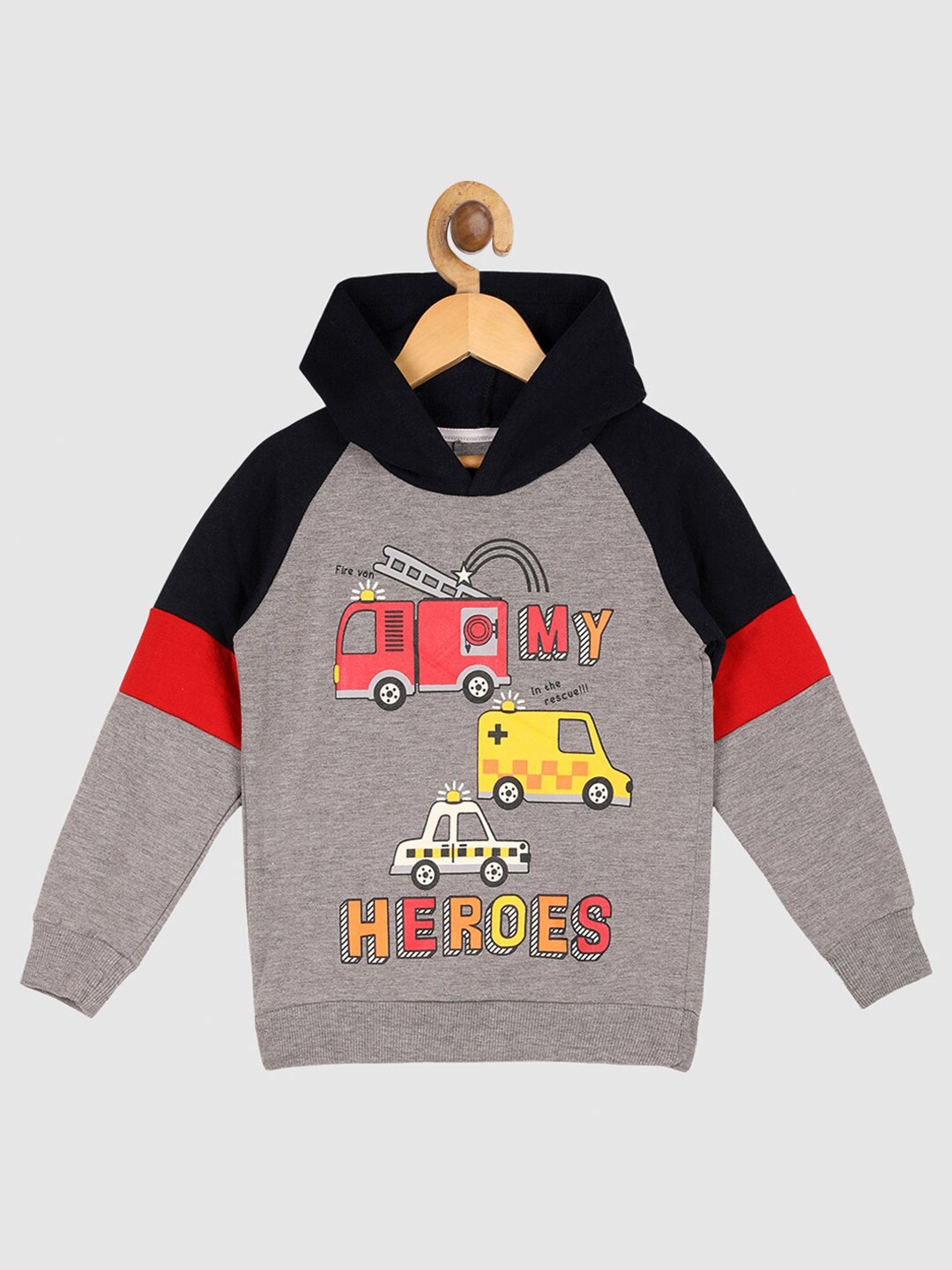 

Lazy Shark Boys Grey Printed Hooded Sweatshirt