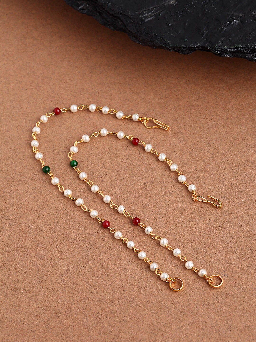 

PANASH Gold-Plated & White Contemporary Earrings Chains