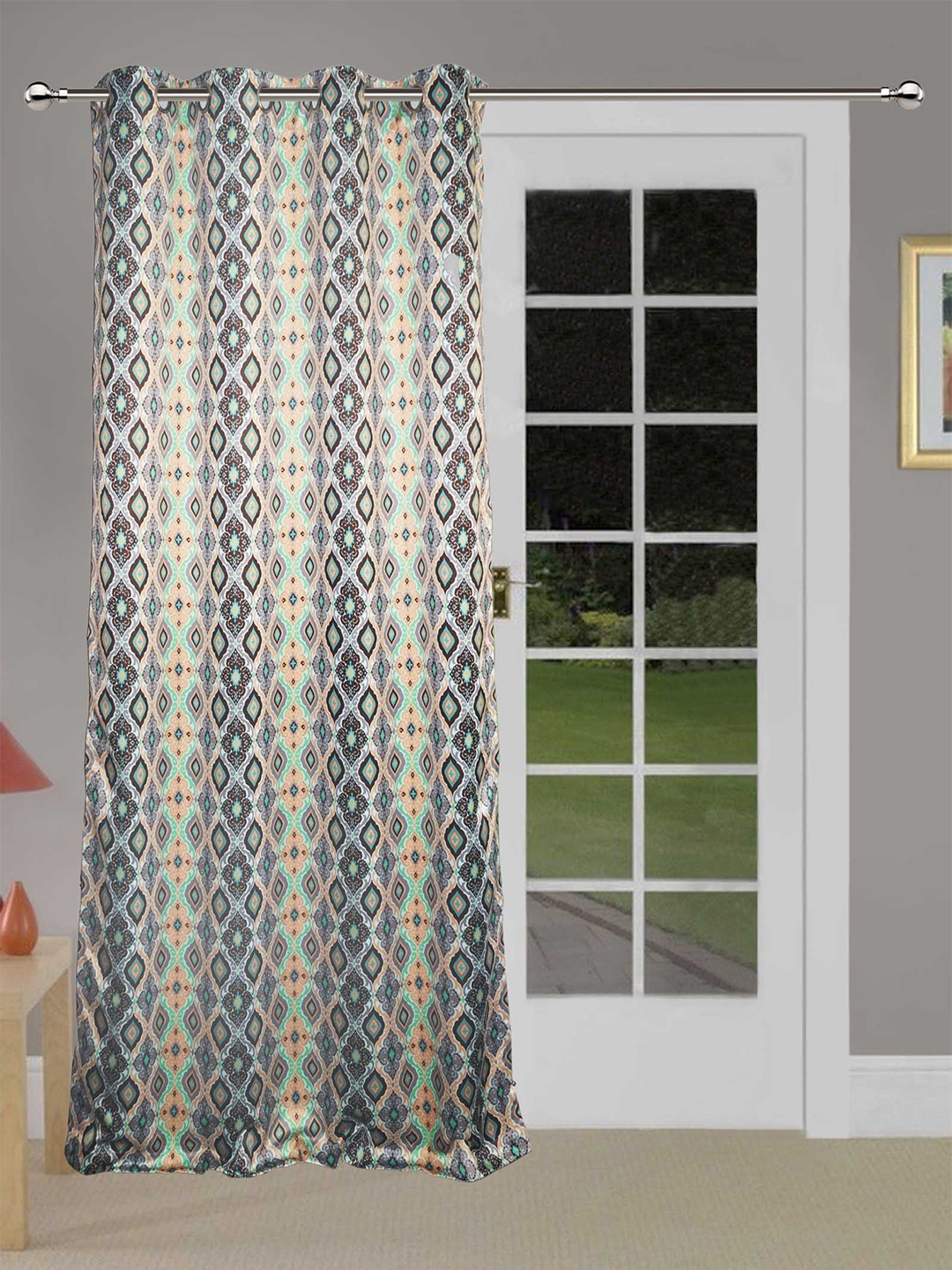 

Lushomes Brown & Peach-Coloured Ethnic Motifs Printed Door Curtain