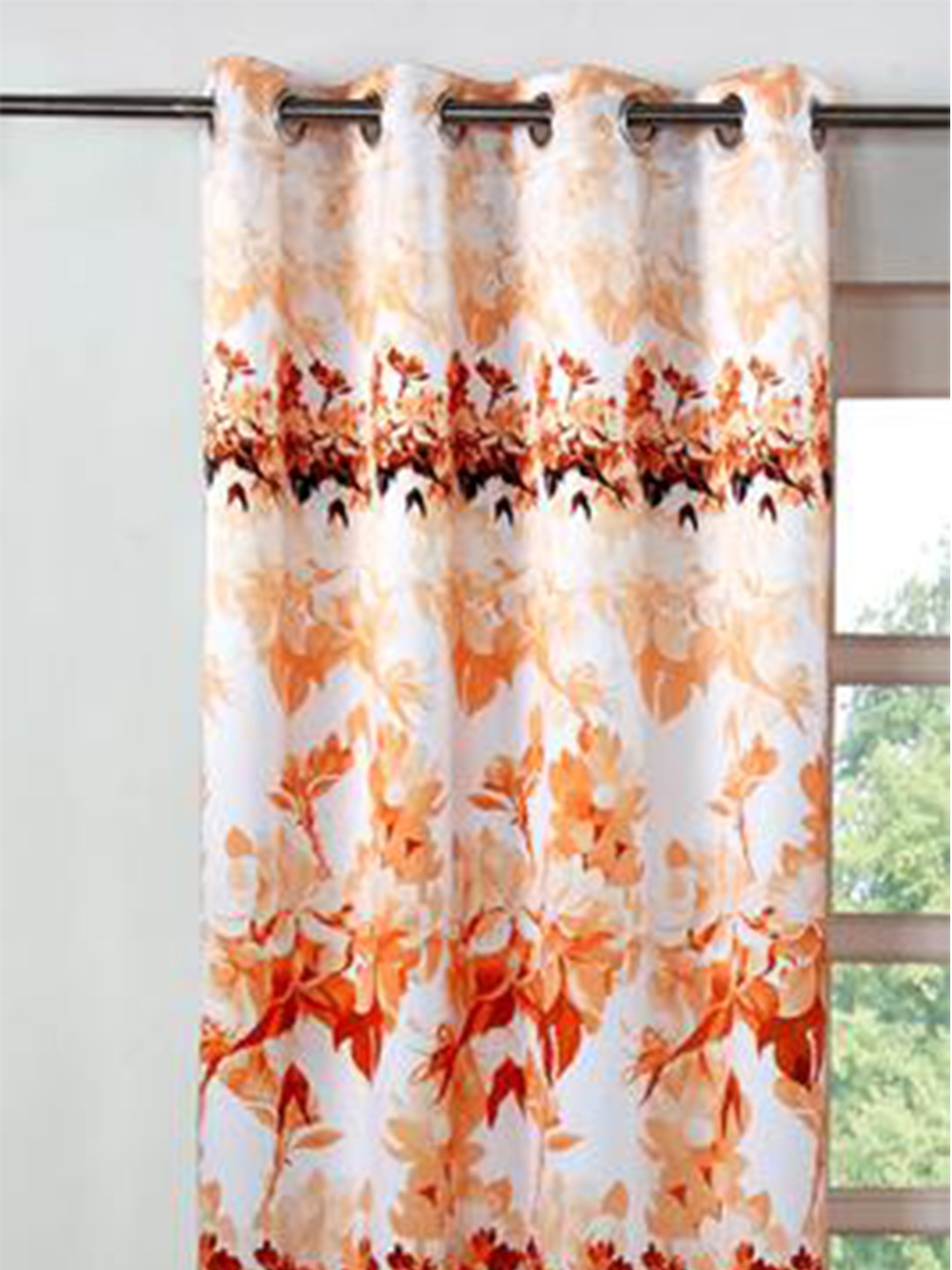 

Lushomes Multicoloured Digitally Printed Blossom Long Door Curtain, Multi