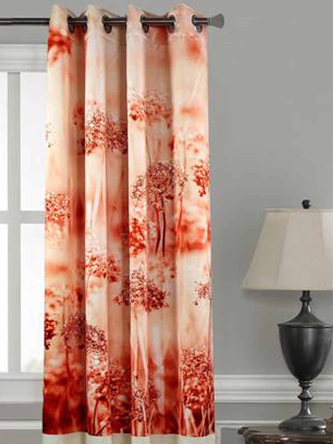 

Lushomes Brown & Beige Floral Window Curtain