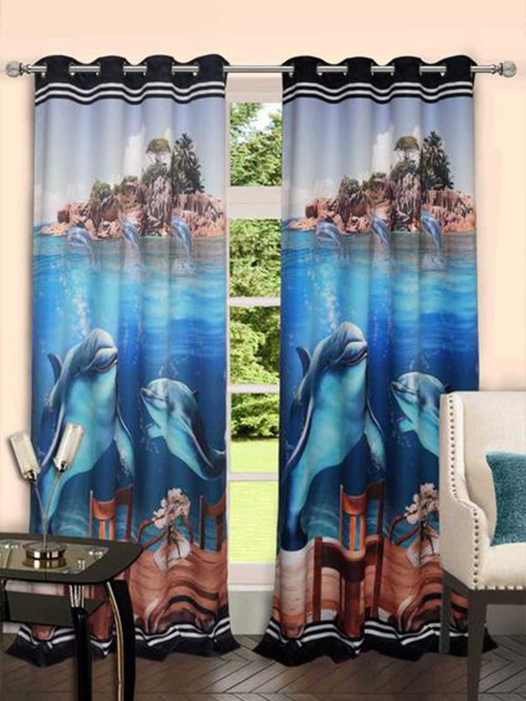 

Lushomes Multicoloured Door Curtain, Multi