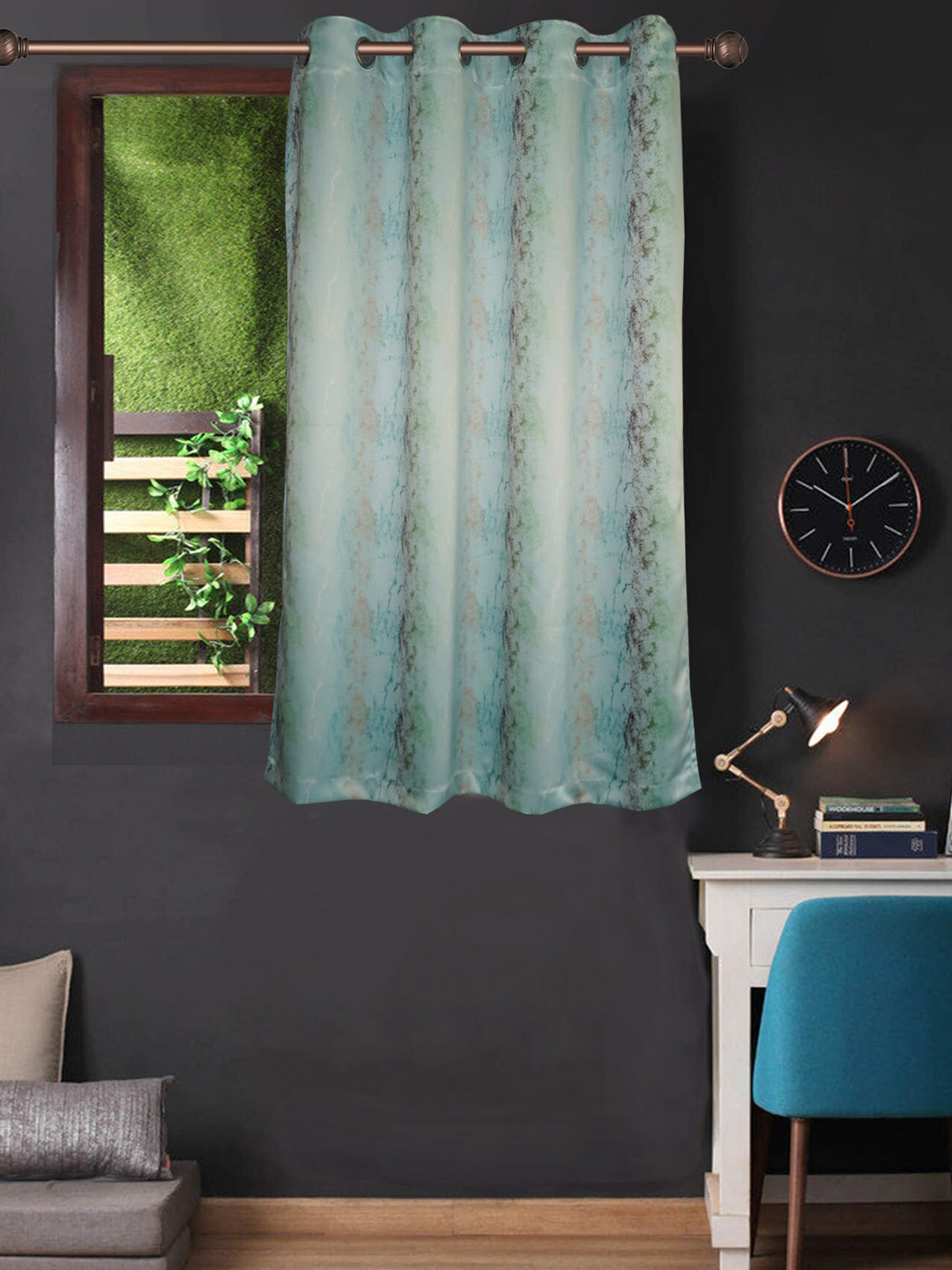 

Lushomes Multicoloured Uber 3D Printed Window Curtain, Multi