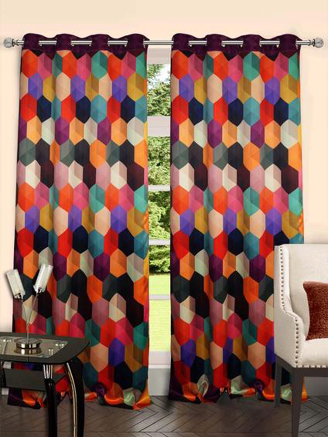 

Lushomes Multicoloured Digital Printed Door Curtain, Multi