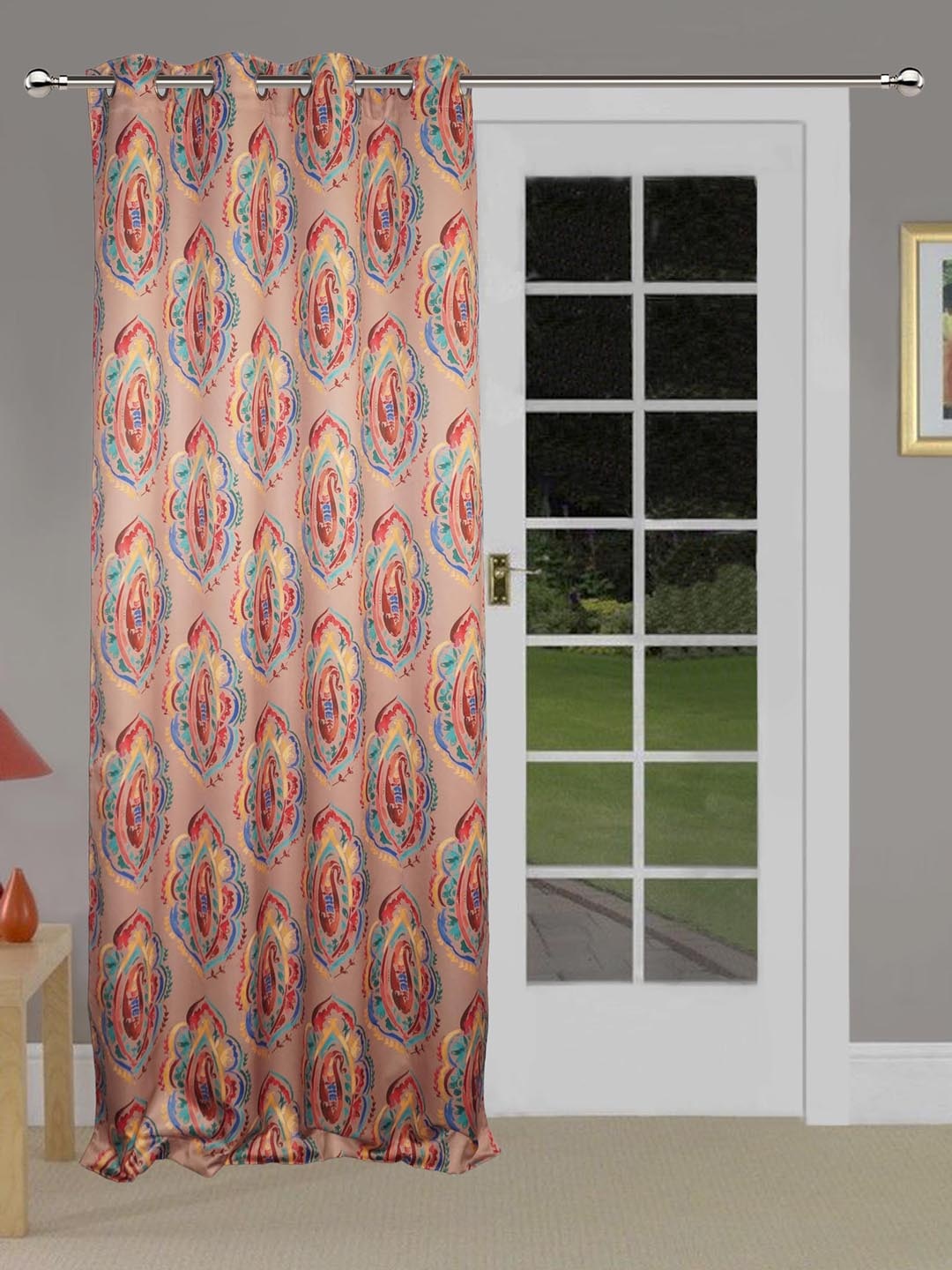 

Lushomes Beige & Yellow Door Curtain