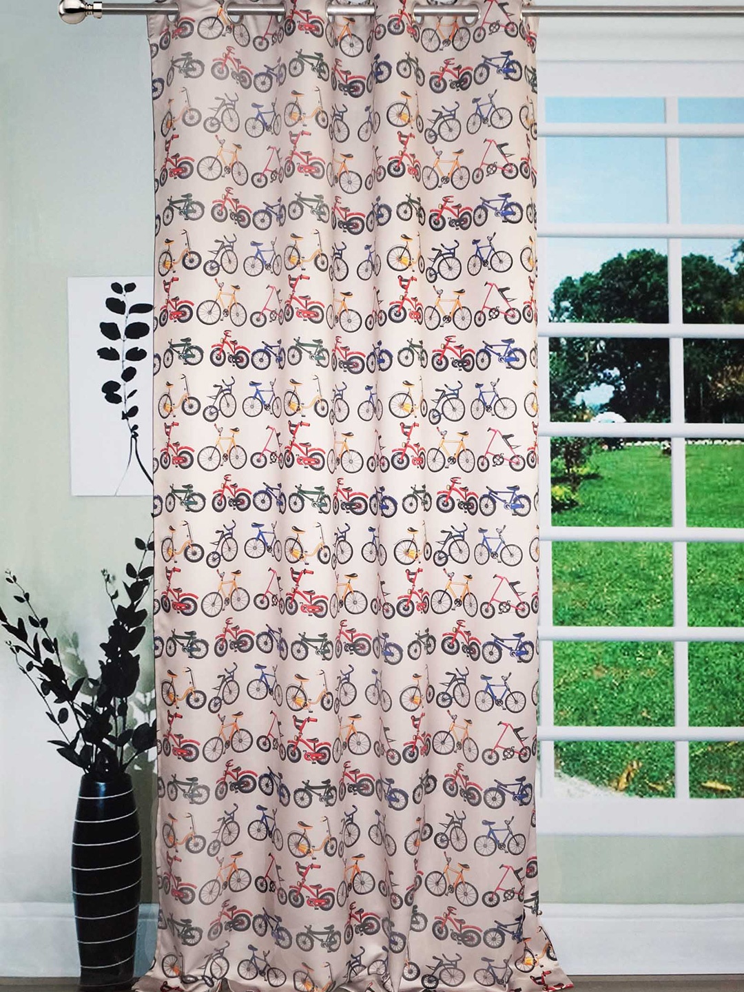 

Lushomes Beige & Yellow Door Curtain