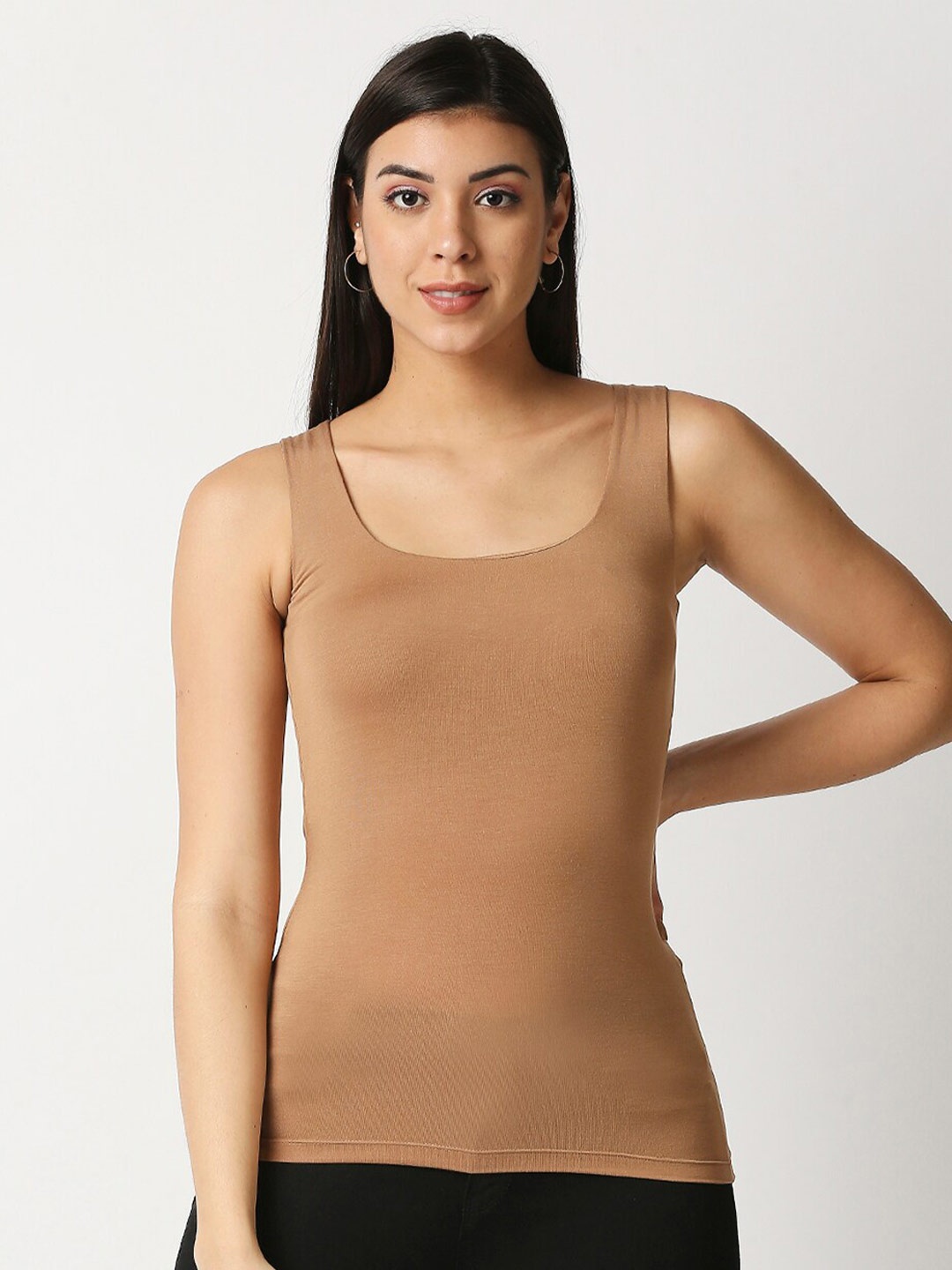 

20Dresses Brown Solid Tank Top