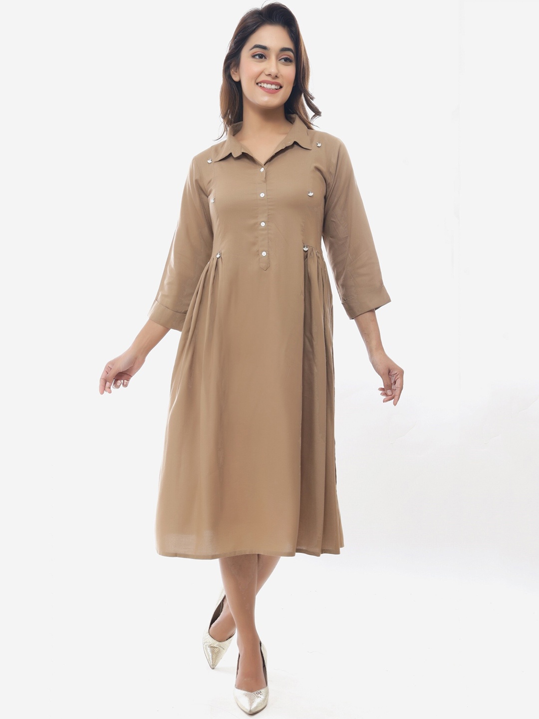 

PNEHA Women Beige A-Line Kurta