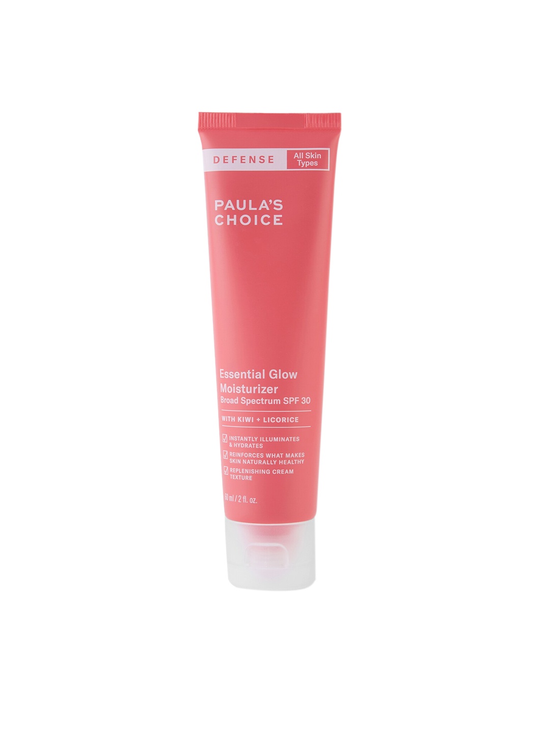 

Paulas Choice DEFENSE Essential Glow Mineral Moisturizer with SPF 30 - 60 ml, Pink