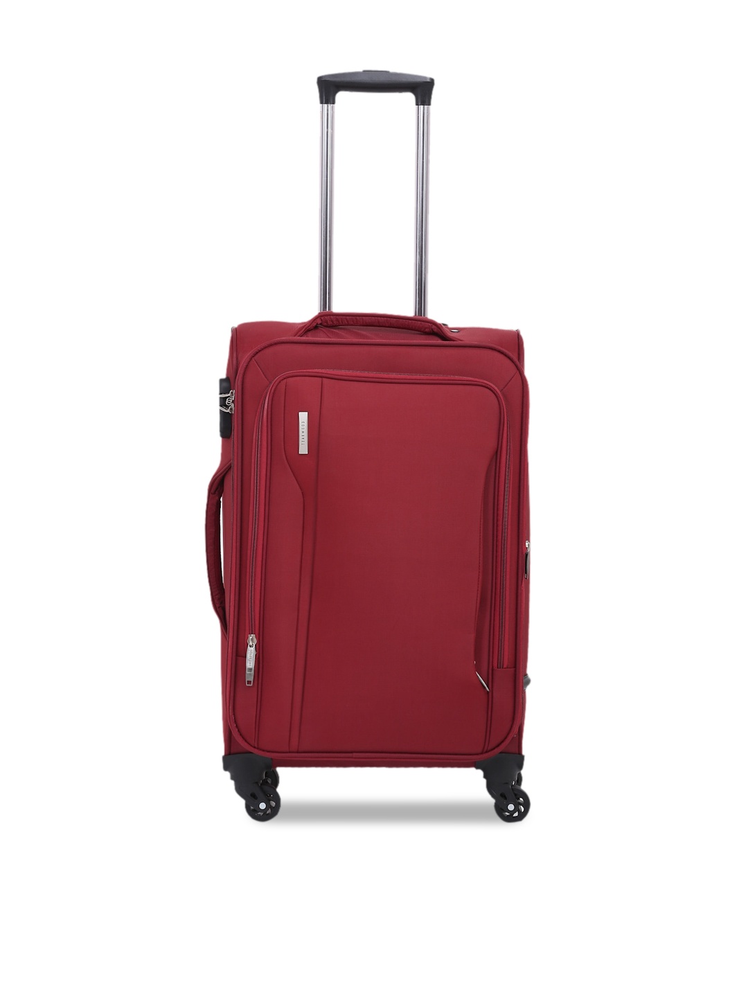 

Teakwood Leathers Red Solid Soft-Sided Medium Trolley Suitcase