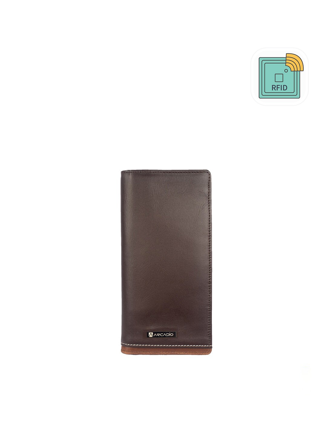 

ARCADIO Unisex Brown Textured Leather Two Fold Wallet