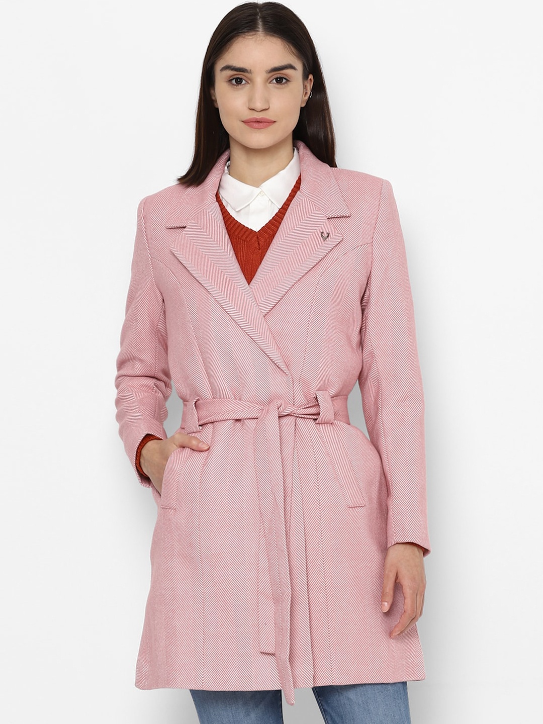 

Allen Solly Woman Women Pink Longline Duster Jacket
