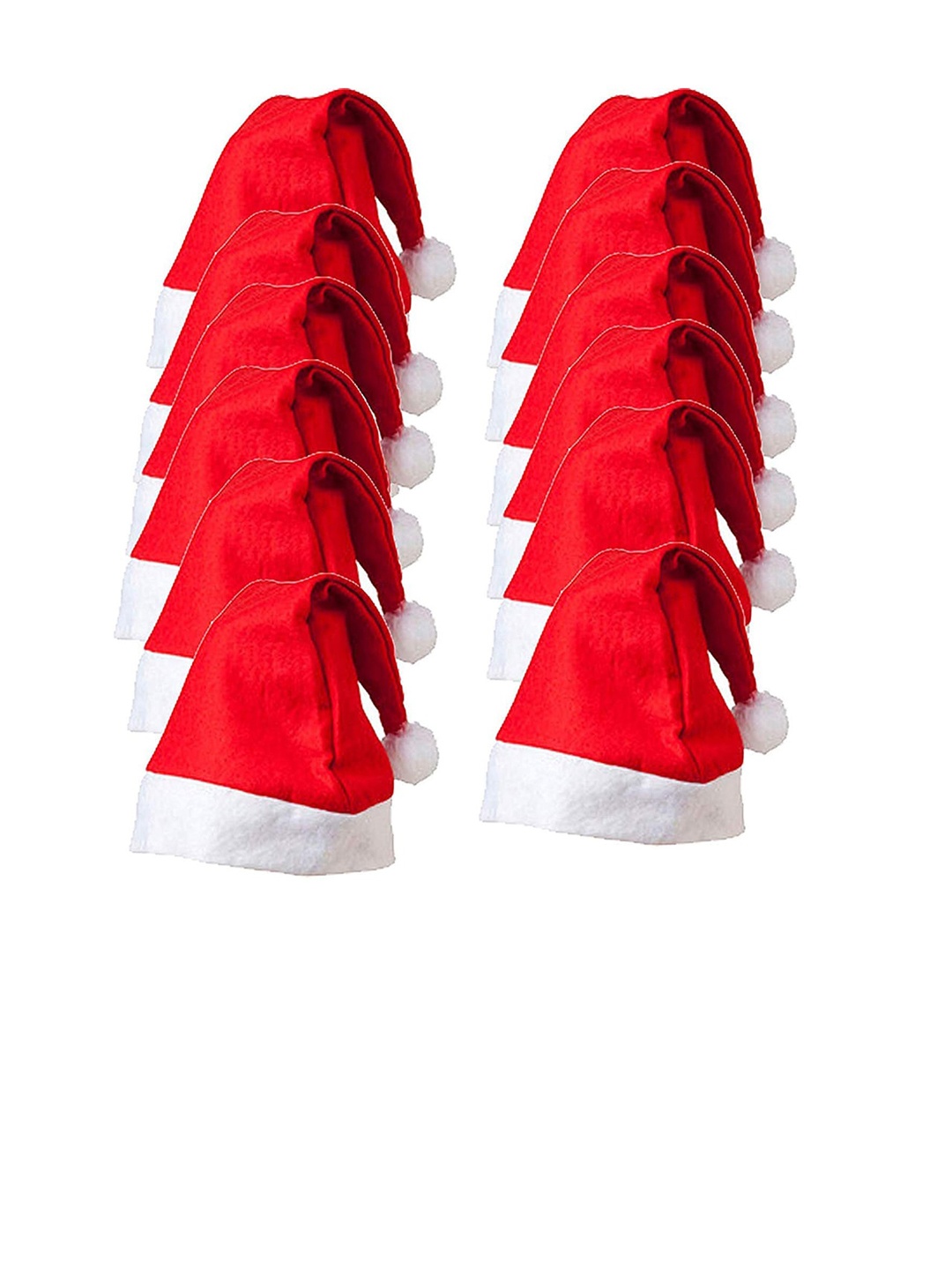 

TIED RIBBONS Set of 12 Christmas Free Size Santa Caps Gift Pack, Multi