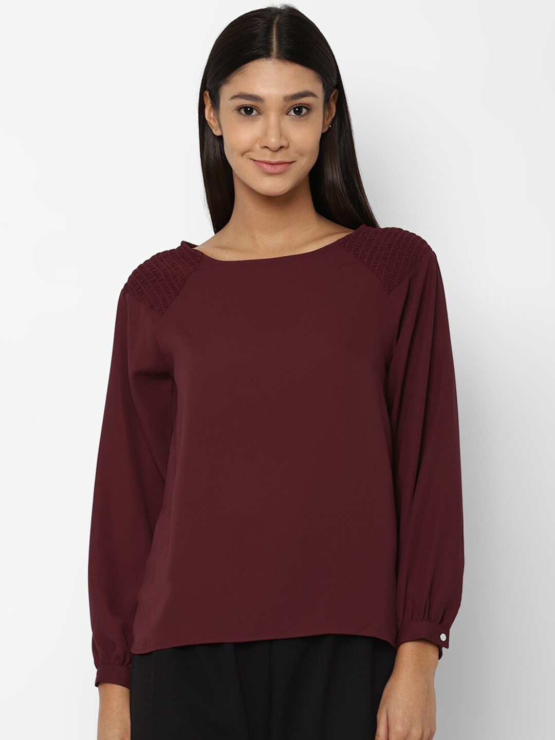 

Allen Solly Woman Maroon Regular Top