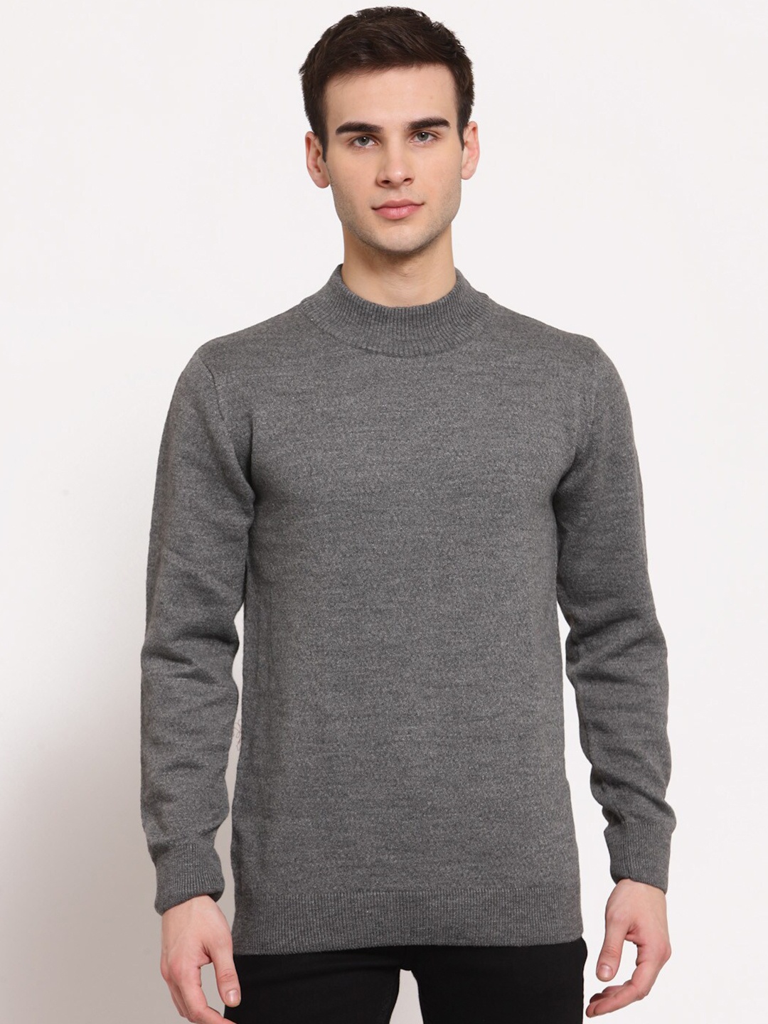 

Style Quotient Men Grey Acrylic Pullover