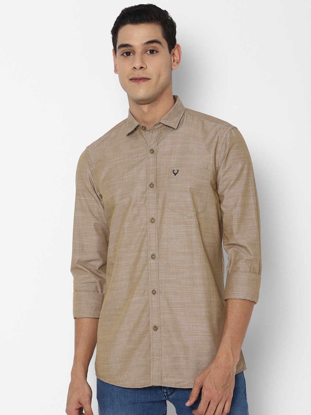 

Allen Solly Sport Men Khaki Opaque Pure Cotton Casual Shirt