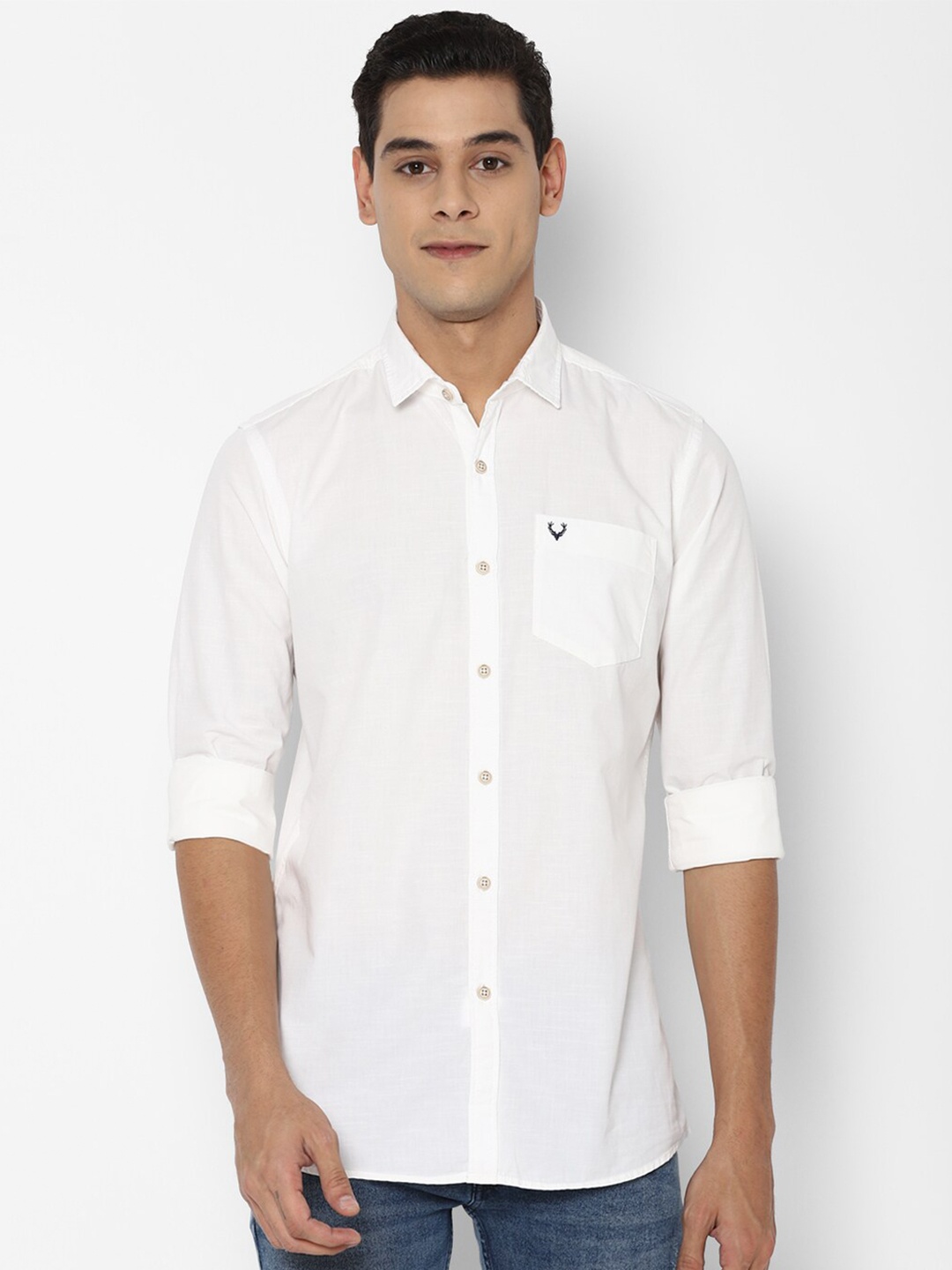

Allen Solly Sport Men White Opaque Pure Cotton Casual Shirt