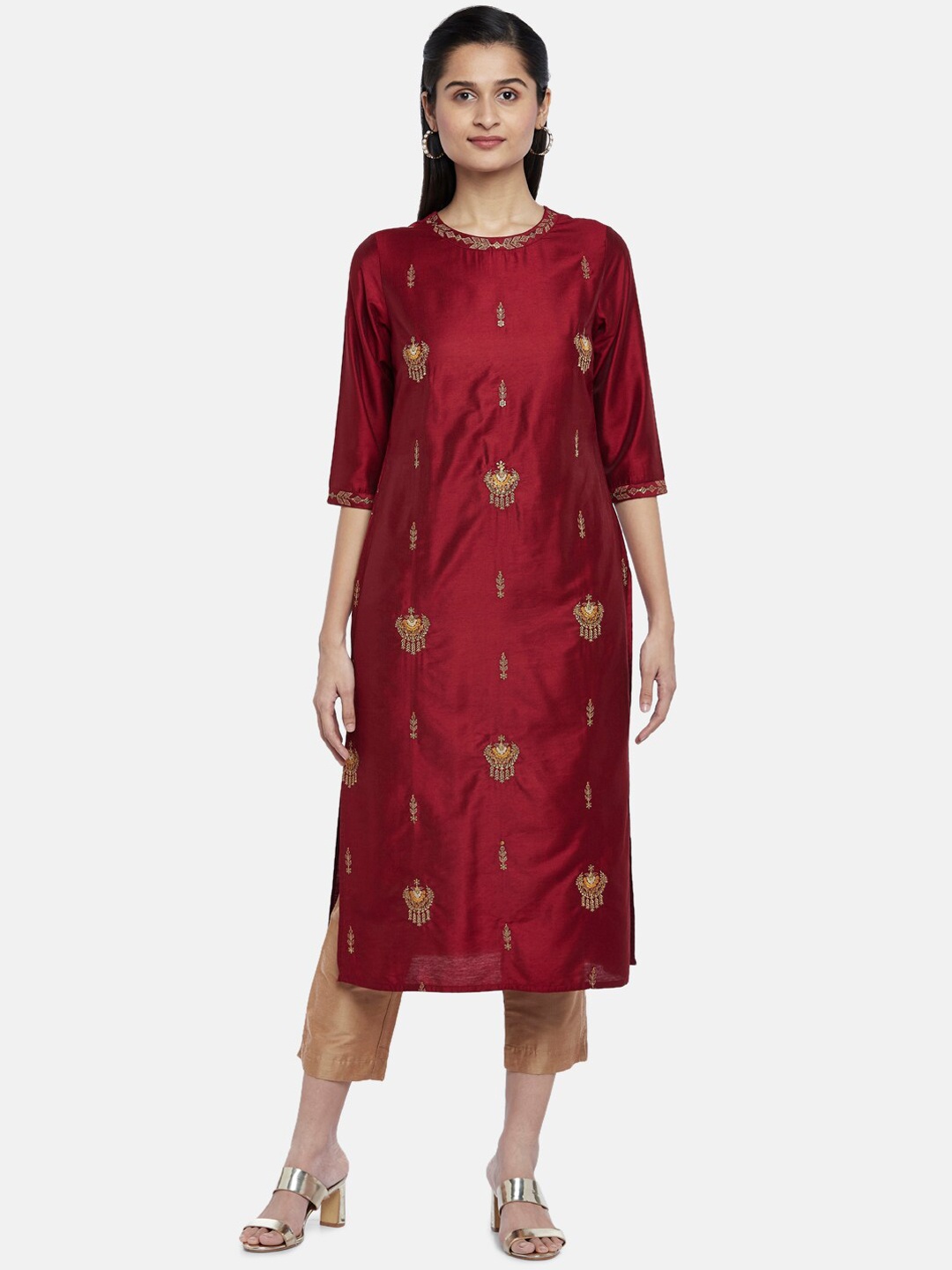 

RANGMANCH BY PANTALOONS Women Red Ethnic Motifs Printed Kurta