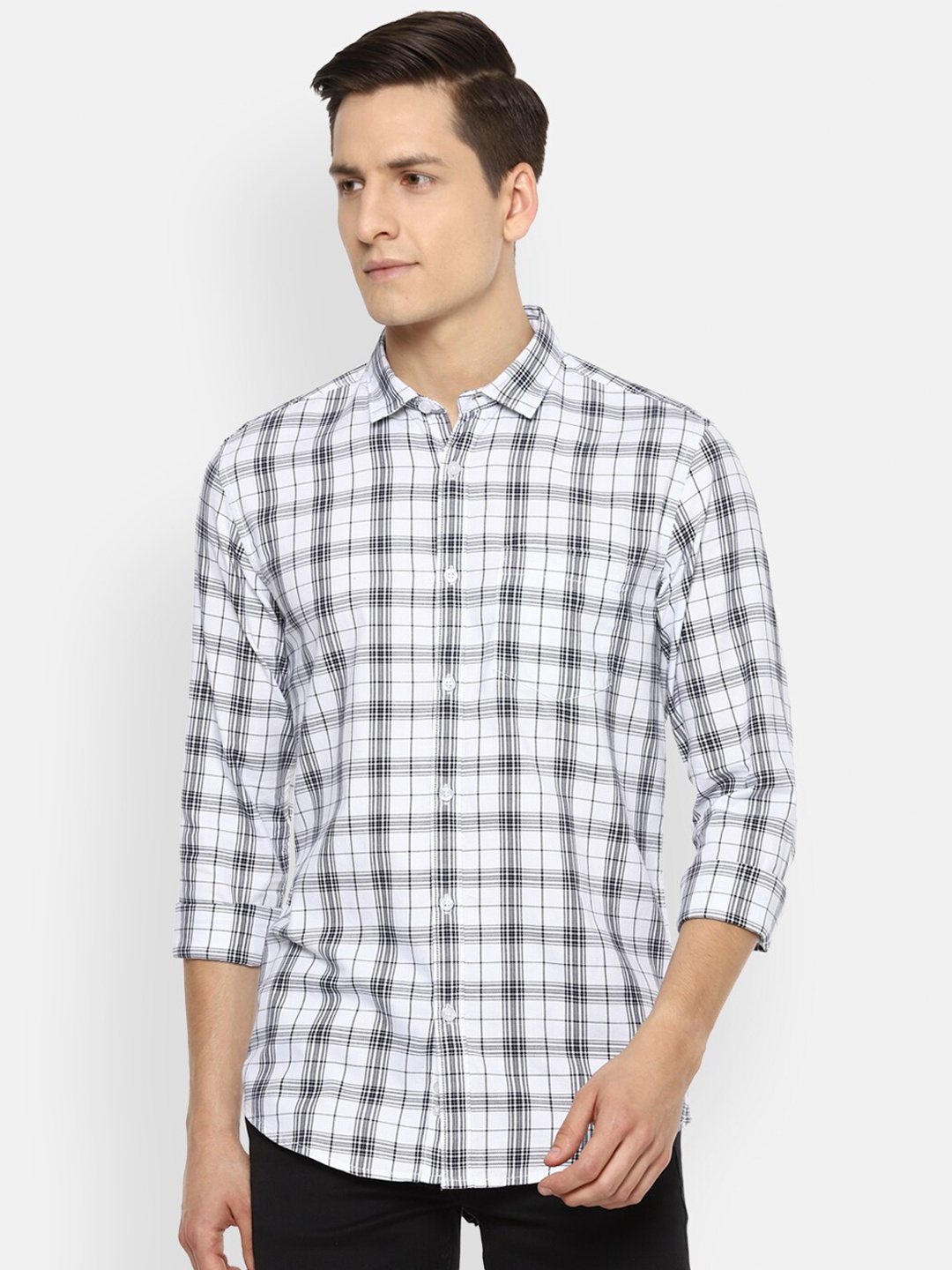 

Louis Philippe Jeans Men White Slim Fit Opaque Cotton Casual Shirt