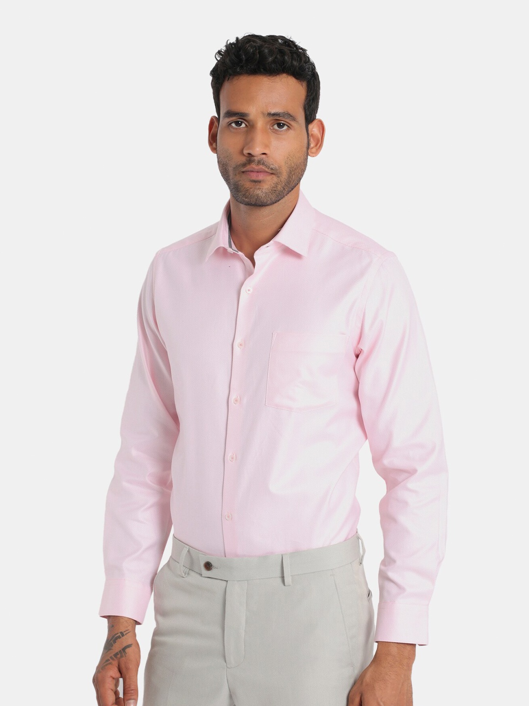 

Arrow Men Pink Opaque Pure Cotton Casual Shirt